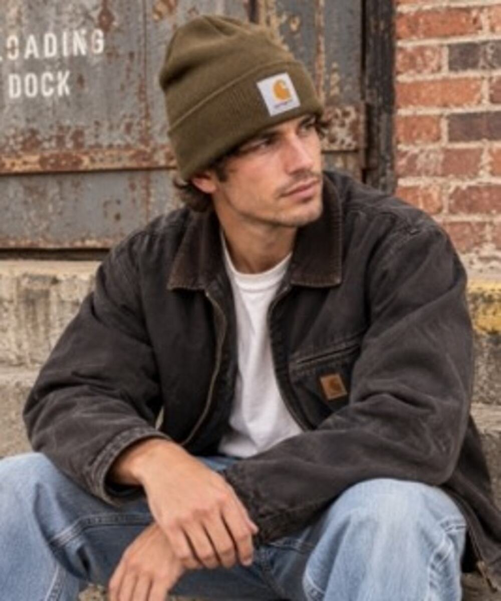 Carhartt Brown Knit Cuffed Beanie Watch Cap Acrylic Workwear Hat